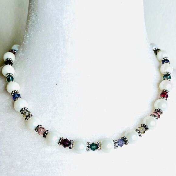 Premier Designs Faux Pearls Multicolor Spacers Beaded Necklace - Picture 1 of 3